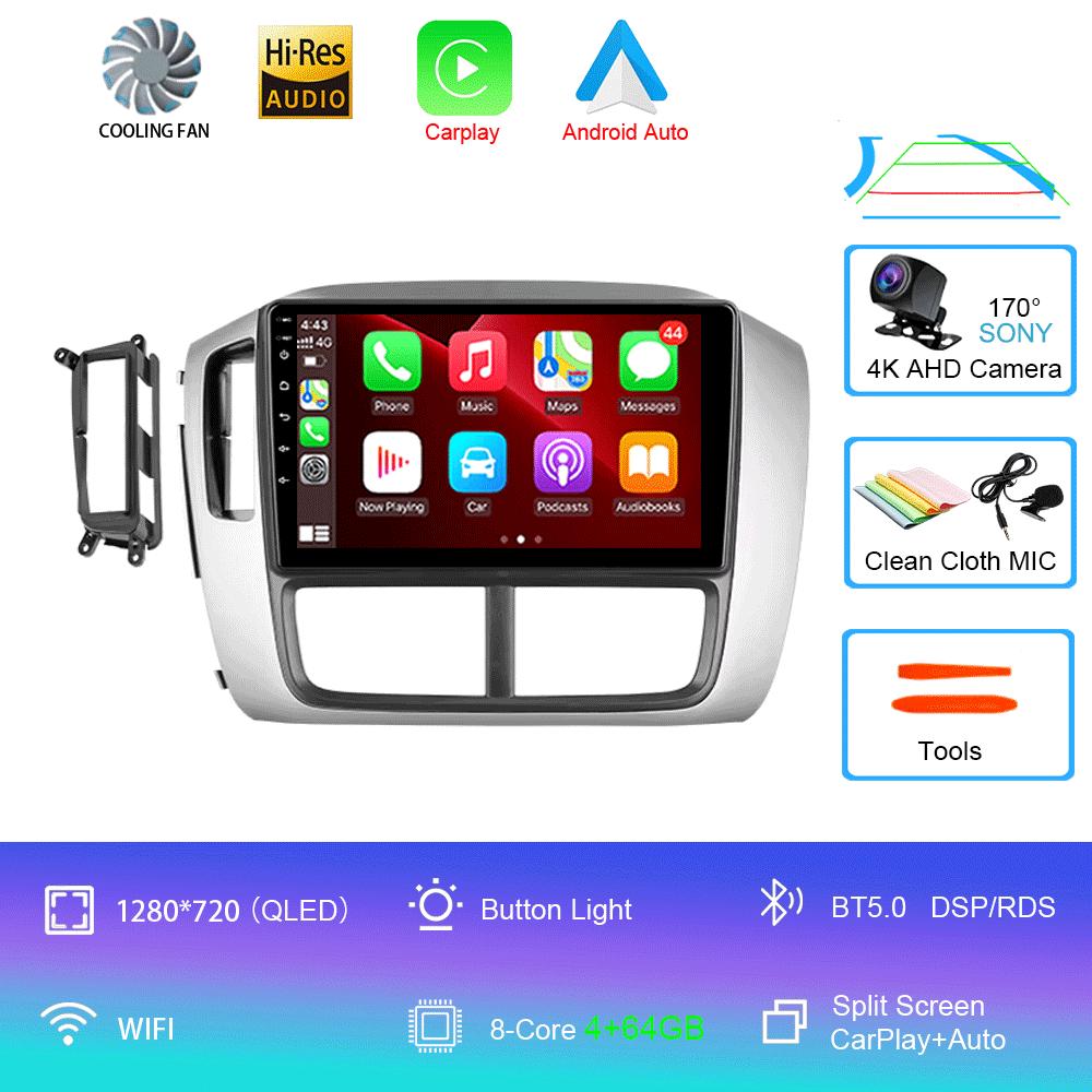 Car Radio Android 14 Carplay Auto WIFI+4G Multimedia Player For Honda Pilot 2006 2007 2008 DSP Autoradio Stereo 2din Head Unit