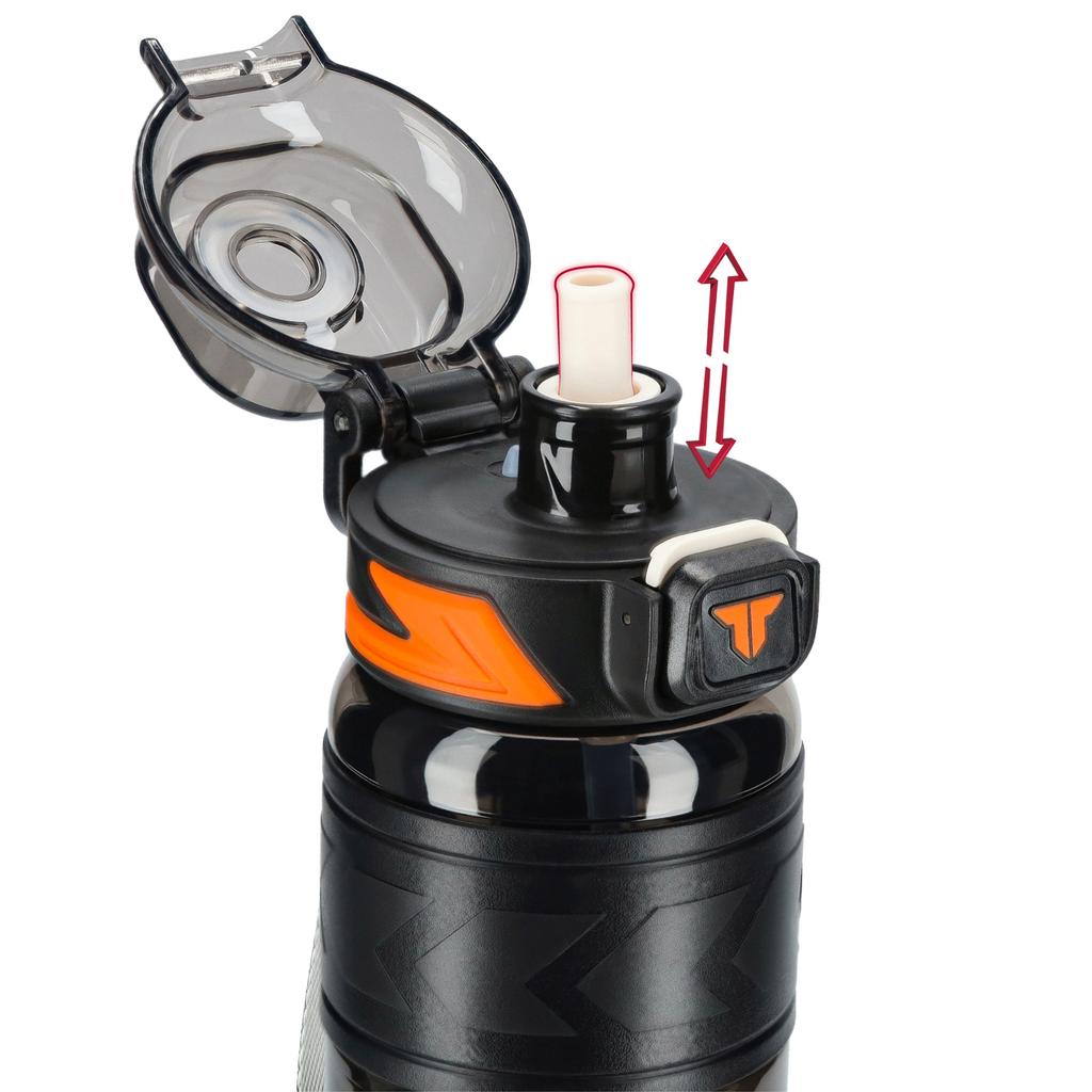 Tritan Water Bottle 1000Ml With Measuring Cup - Black