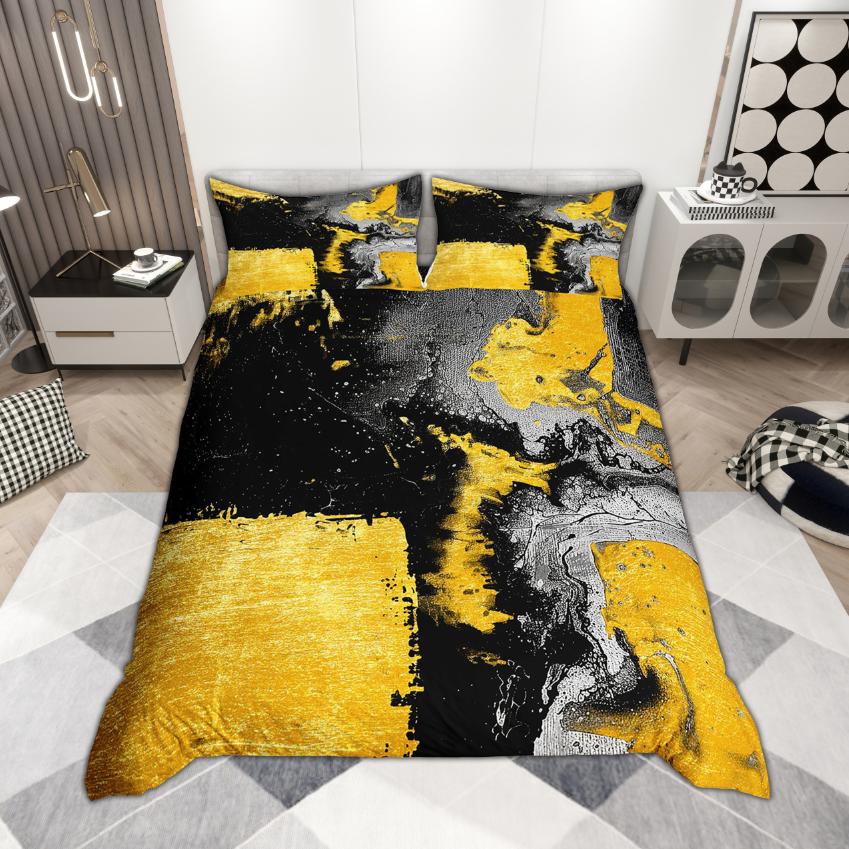 Homewish Modern Abstrakt Påslakanset 2 st/3 st, Akvarell Ombre Sängkläder, Oljemålningsestetik Täcke Set