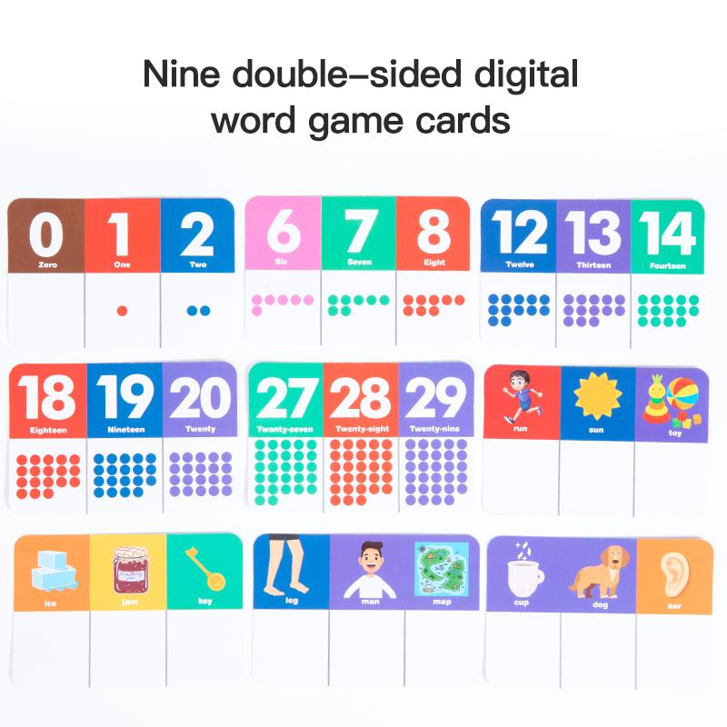 Early Education English Digital Cognition Stamping Blocks Cognitive Shape Color Animal Table Game Educational Toys For Children