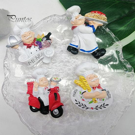 Decorative Note Holders 3D Cartoon Chef Refrigerator Magnet, Resin Baker Fridge Magnets Memo Notes Photo Holder for Home Decor Magnet