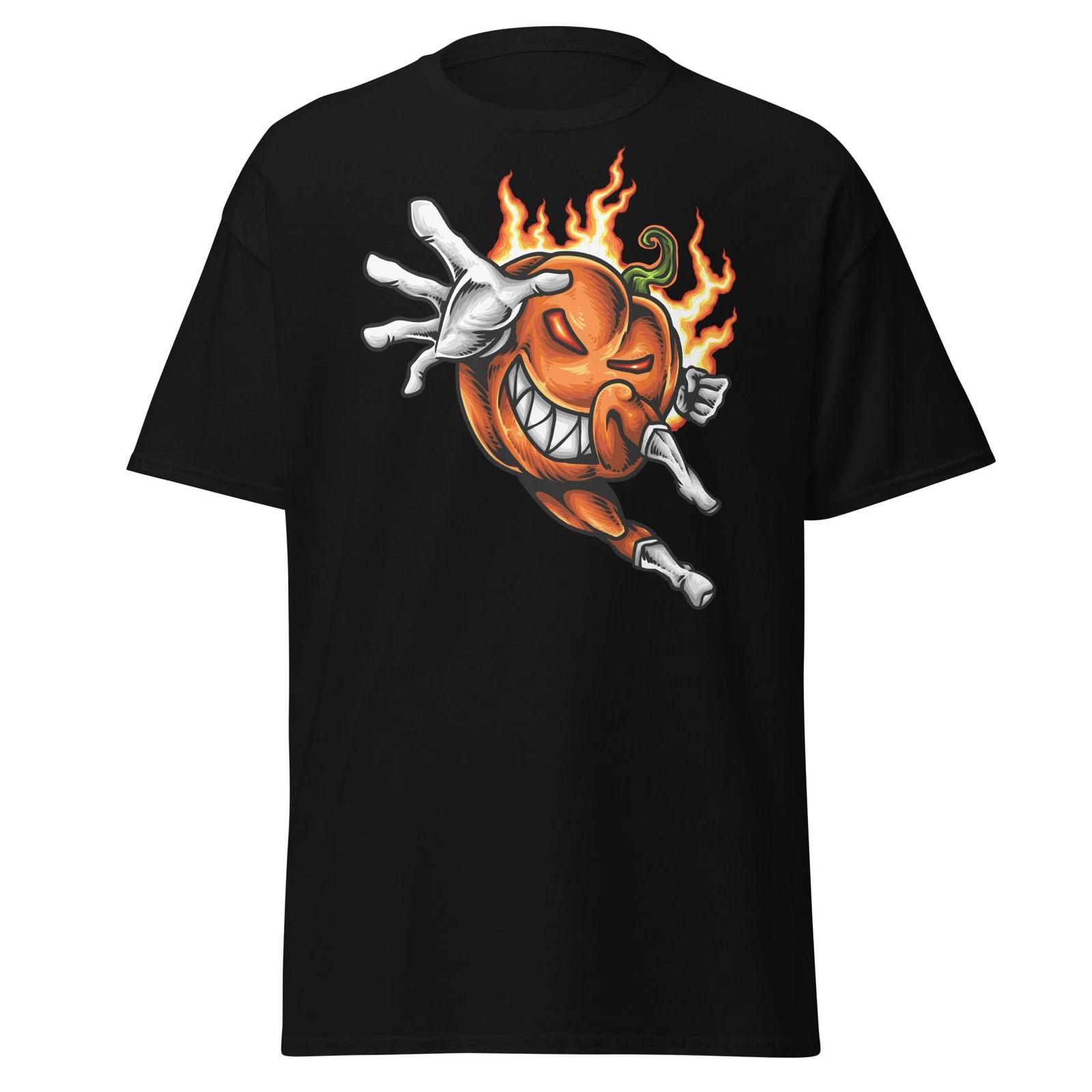 Pumkin Hero Unisex Classic 100% Cotton T-shirt Mens Tees Top Halloween S