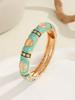 1PCS Fashion Opal Enamel Bracelet for Women Gold-Plated Enamel Wide Bracelet Jewelry Gifts
