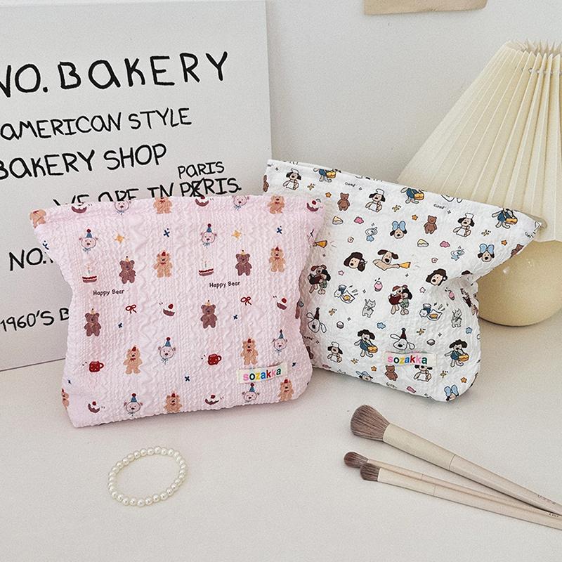 Cute Little Bear Rabbit Makeup Bag Portable Women Storage Bag Travel Large Capacity Cosmetic Organizer Pouch