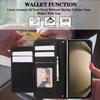 Samsung Z Fold 6/7 Mirror Flip Crossbody Leather Phone Case with Card Holder