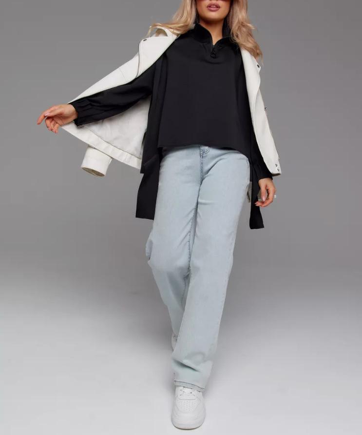 Autumn 2025 Women's European & American Solid Color Zipper Loose Sweatshirt