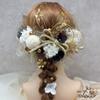 Hair accessories for photo skeleton and entrance Also braided Japanese gold feather dried preserved and Suitable for furisode and and Also suitable