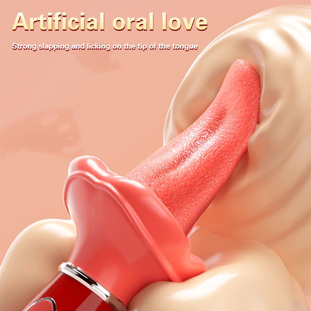 Realistic Tongue Licker Vibrator G-Spot Clitoral Stimulator Blow Job Sex Toy Vagina Breast Massager Dildo Female Masturbator