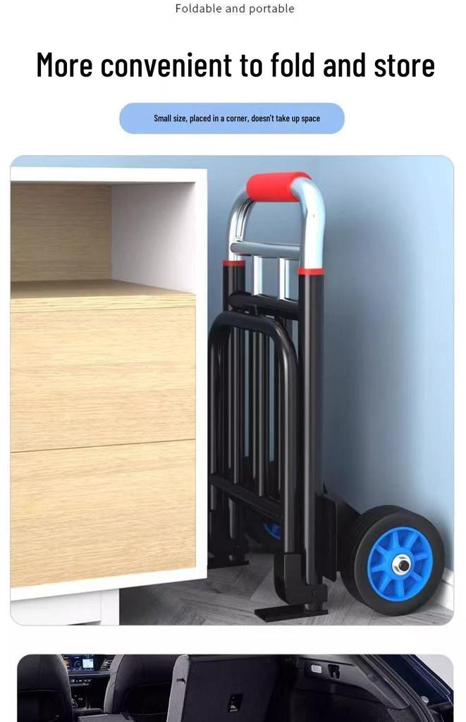 Foldable Grocery & Luggage Hand-Pull Cart - Sturdy, Portable, Compact Design
