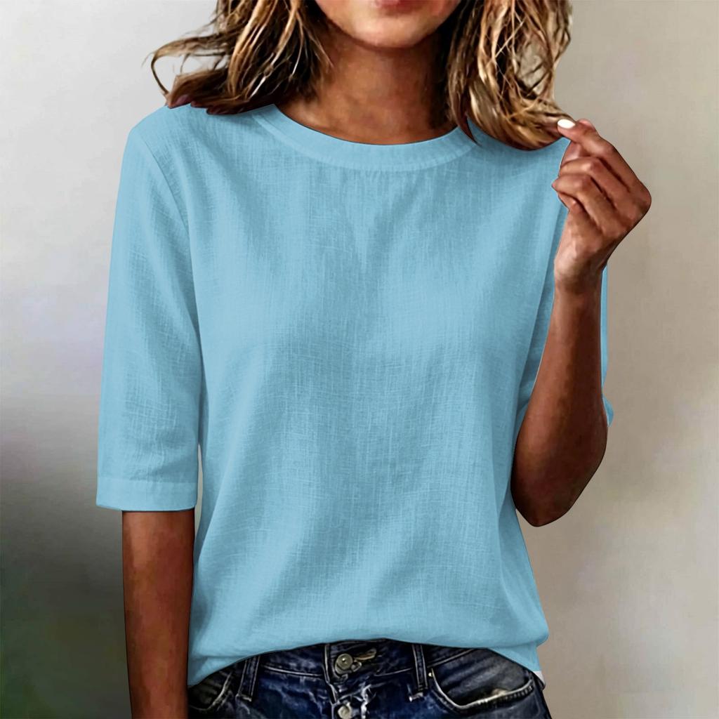 Women's Casual Loose Fit Half Sleeve T Shirt Lightweight Round Neck Comfortable Everyday Top Suitable for Various Occasions