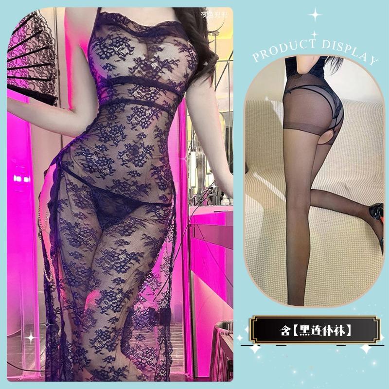 Sex Underwear Sexy Pajamas Qqny Uniform Temptation Abstinence Suit Lace Suspenders Temptation Cheongsam Woman