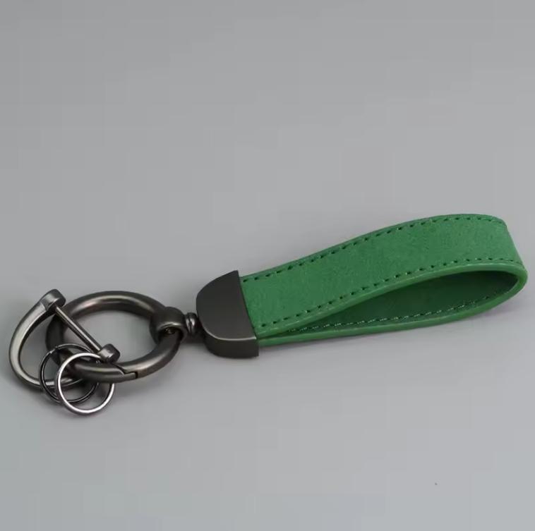 Vintage Laser Engrave Microfiber Suede Leather Keychain Blank Custom LOGO Bag Keyring Personalized Car Key Chains Men's Women‘’s