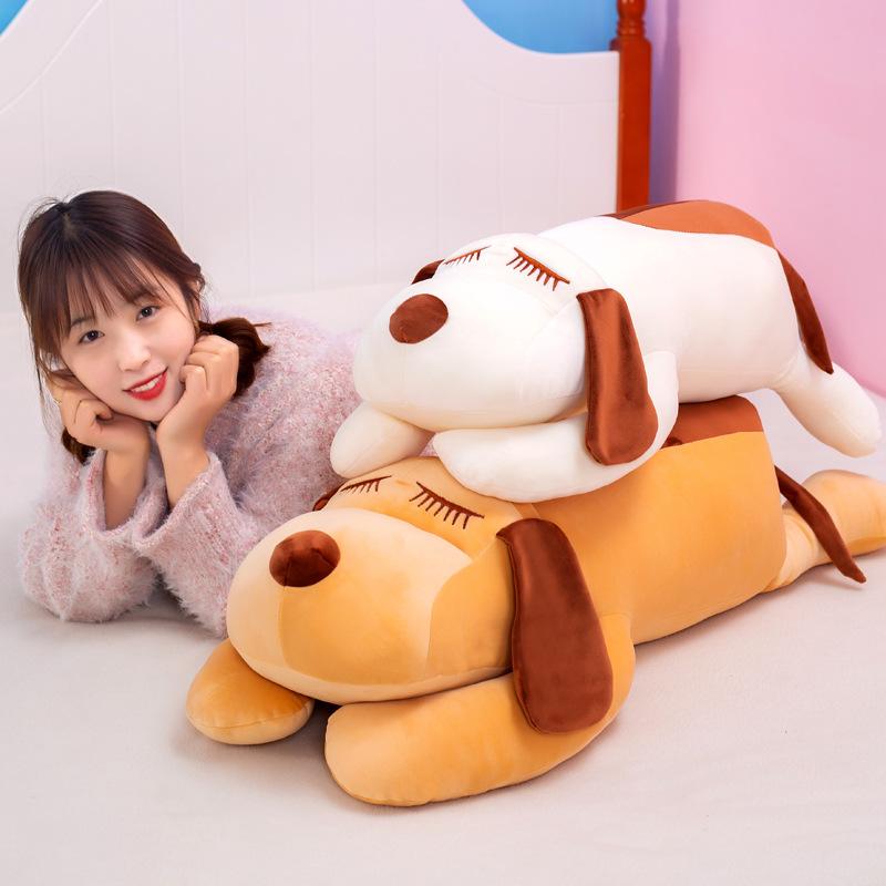 Dog Plush Toy Gift Doll Cute Girl Sleeping On Super Soft Bed Throw Pillow Rag Doll
