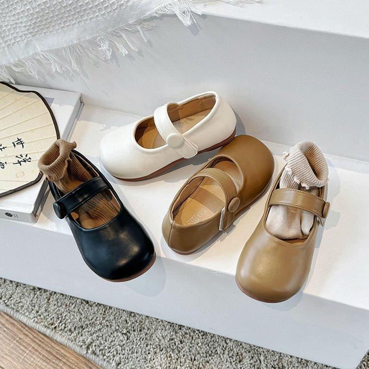 Girls princess shoes leather shoes 2025 new spring and autumn children's shoes children soft-soled Doudou shoes little girl classmate baby