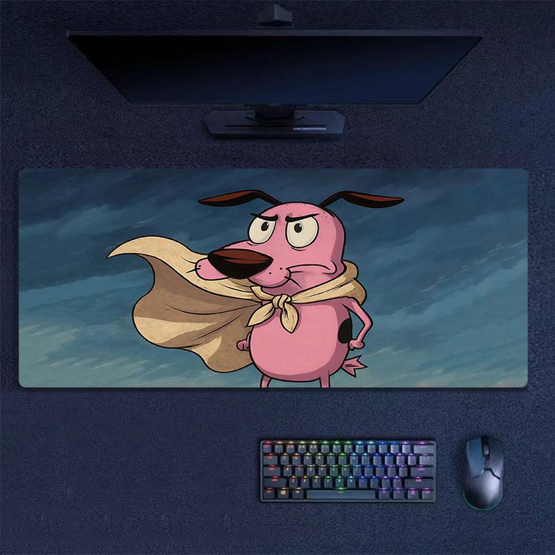 Courage the Cowardly Dog Mouse Pad, Large Gaming Desk Mat, Non-slip XXL Mousepad for Laptop & Tablet, Mini PC Playmat with Stitched Edges