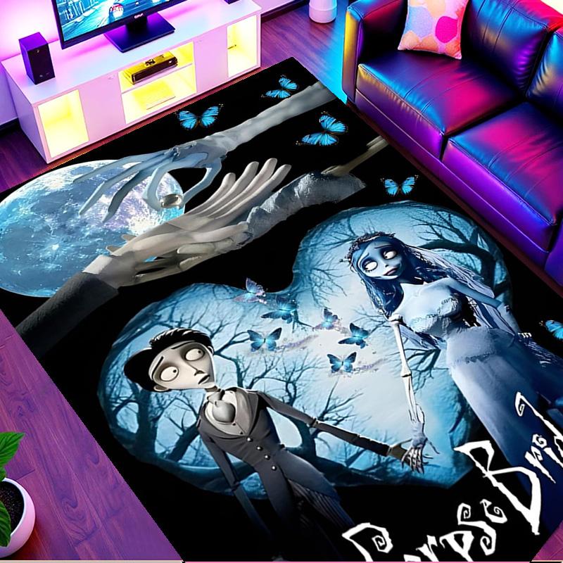 Corpse Bride Print Rug, Washable Floor Carpet, For Entryway Dorm Laundry Room Office Study, Home Decor Birthday Christmas Gift