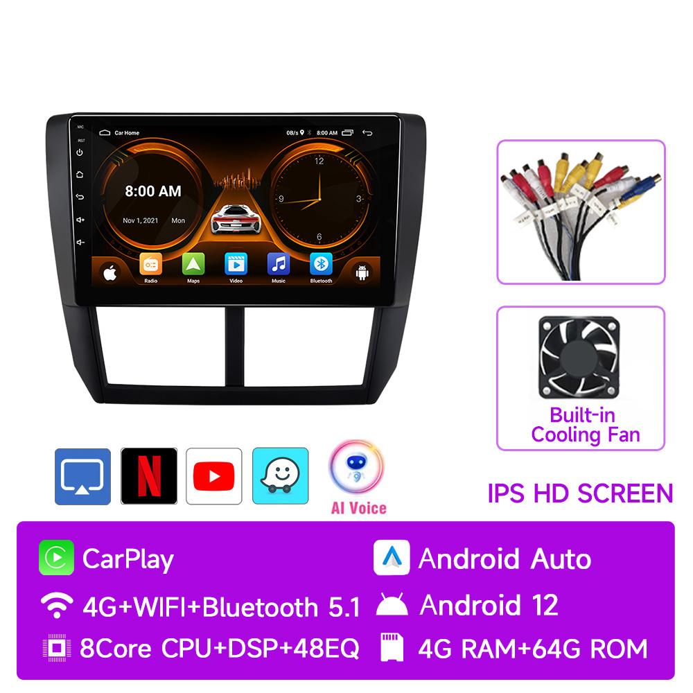 JIUYIN Android 12 Carplay Car Radio For Subaru Forester 3 SH 2007-2013 For Impreza GH GE 2 Din Multimedia Player 2 Din Head Unit