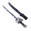 Light Up Sword Toy RGB LED Lighted Saber with Sound Sensor Sheath for Cosplay Party Display Birthday Gifts Silver