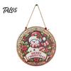 Wood Seasonal Ornaments Wooden Christmas Hanging Decoration, Rustic Santa Claus Snowman Gnome Red Truck Decorations Ornament, Window Wall Decor
