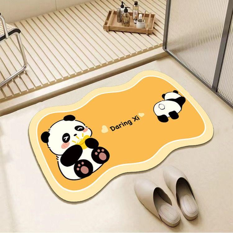 

Панда ванная комната впитывающий коврик туалет диатомовая грязь туалетная дверь противоскользящий коврик для ног коврик для пола ковер придверный коврик 40x60cm15.7x23.6in