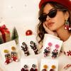 2D Flat Acrylic Christmas Earrings Snowman Ladies' Ear Jewelry Leopard Pendant Earrings  Party