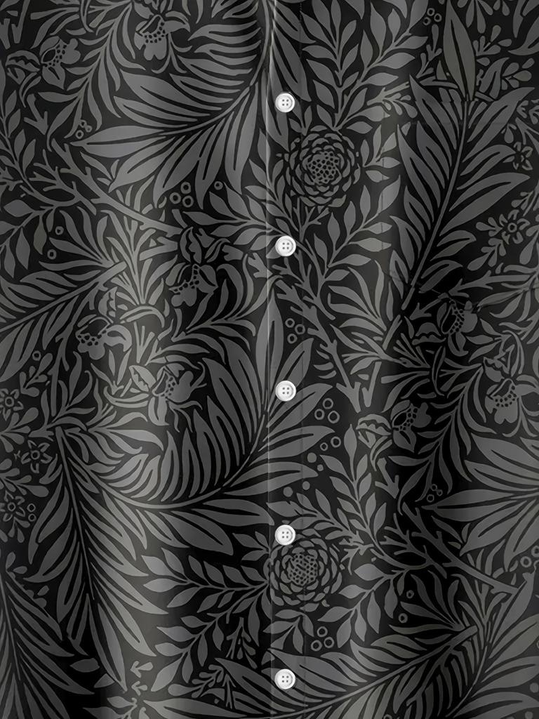 Men'S Plus Size Short Sleeve Hawaiian Shirt with Floral Design