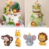 Jungle Animal Birthday Cake Topper Forest Animals Lion Giraffe Kids Wild One Birthday Party Cake Decoration Supplies Baby Shower