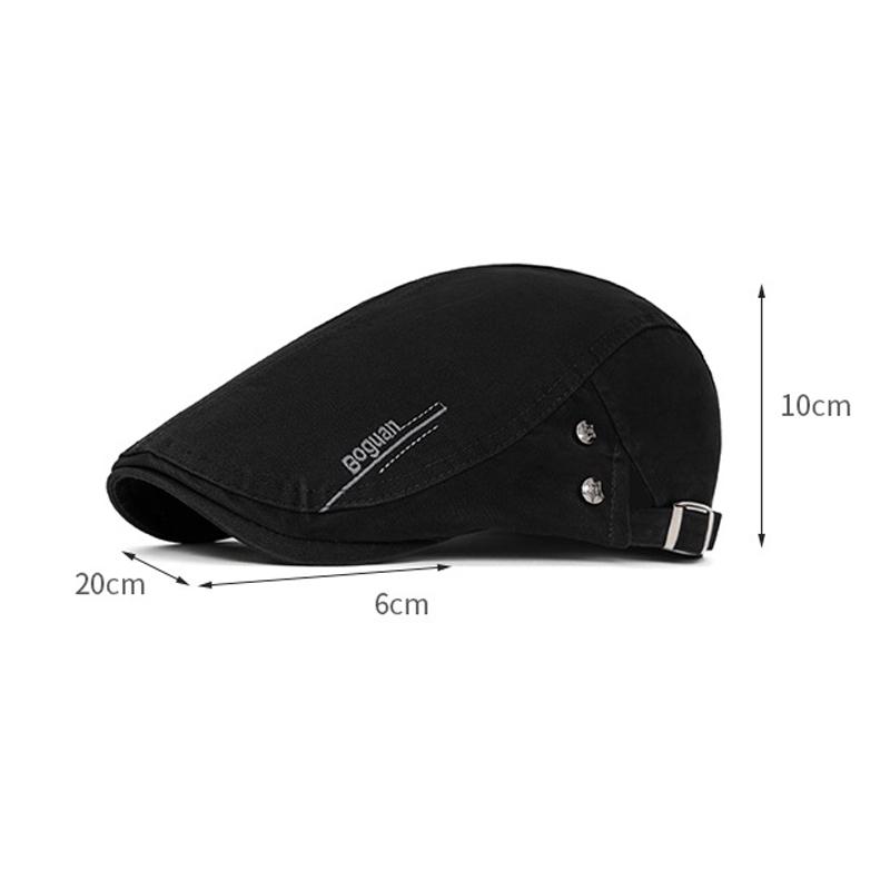 Spring Summer Peaked Cap Men's Letter Embroidered Forward Cap Cotton British Beret Newsboy Cap