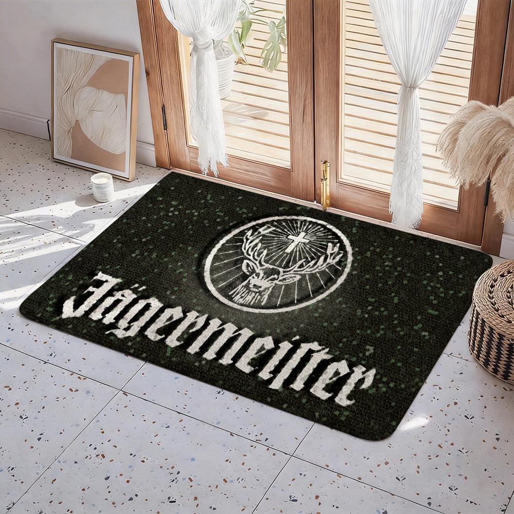 

Drink J Jagermeister Floor Mat Eco Flannel Doormat Non Slip Odorless Indoor Floor Rug Soft Short Plush Home Mat 50x80cm