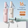 16-Rib Reinforced UV Protection Windproof Folding Umbrella