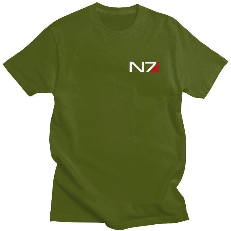 Custom Video Game Mass Effect N7 Tshirt for Men Short Sleeves Leisure T Shirt Tshirt 100 Cotton Tees Gift