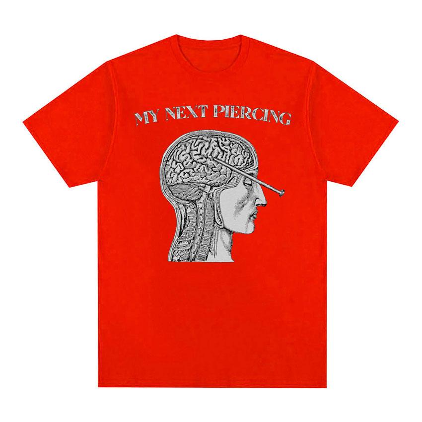 2025 Summer Vintage My Next Piercing Funny Meme Mens ONeck High Quality Fashion Tops Unisex 100 Pure Cotton Printed Tshirt