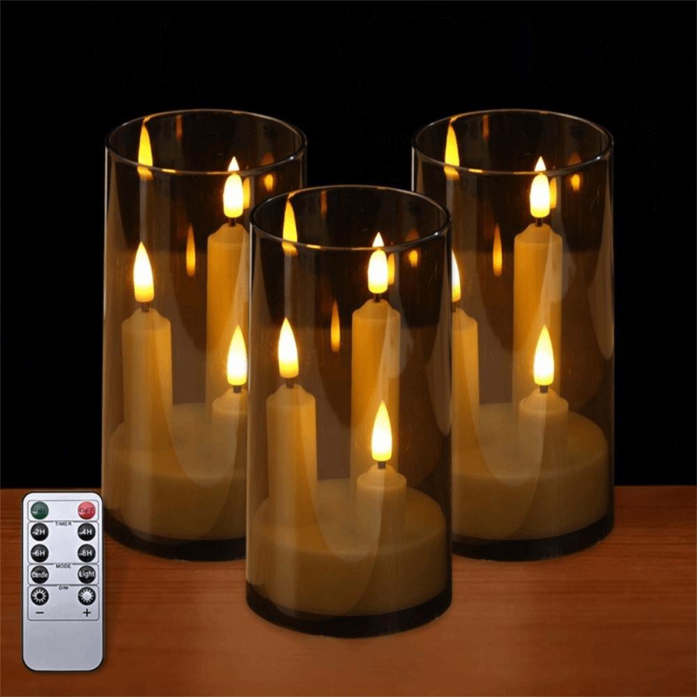 Transparent Lampshade LED Electronic Candles Warm Light Fake Candle Lights  Table Decor