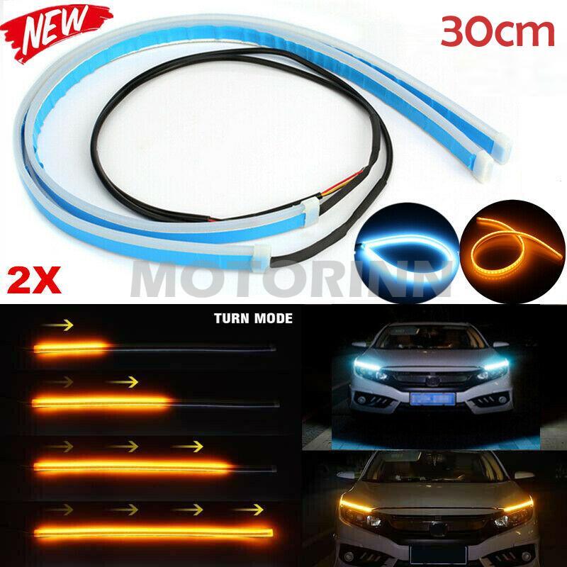 30cm LED Car/Van/Trunk Tailgate Tail Light Turn Signal Running Flow Strip Lamps-