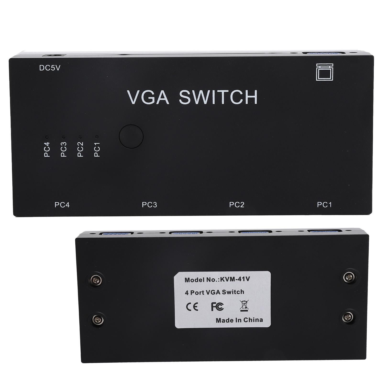 

VGA Switcher 4 In 1 Out VGA Splitter Switch Box Видеоконвертер для VGAXVGASVGAUXGA