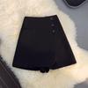 Women's Gray High-Waist A-line Wide Leg Skirt Shorts - Spring/Summer 2025 Collection