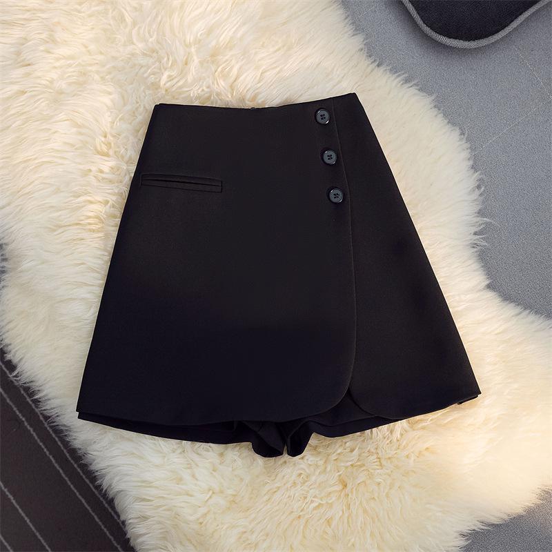 Women's Gray High-Waist A-line Wide Leg Skirt Shorts - Spring/Summer 2025 Collection