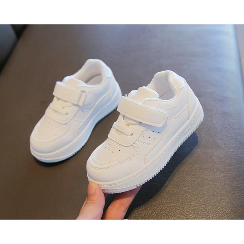 21-38 Children's White Shoes, Boys and Girls Sneakers, Casual Shoes, Leather Soft Sole Baby Shoes