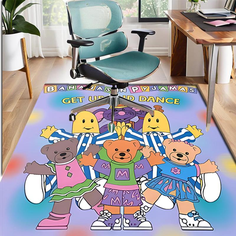 Bananas in Pyjamas Pattern Rug, Indoor/Outdoor Mat, for Picnic, Gameroom, Bedroom, Office, Living Room, Home Decor Carpet, Birthday Gift