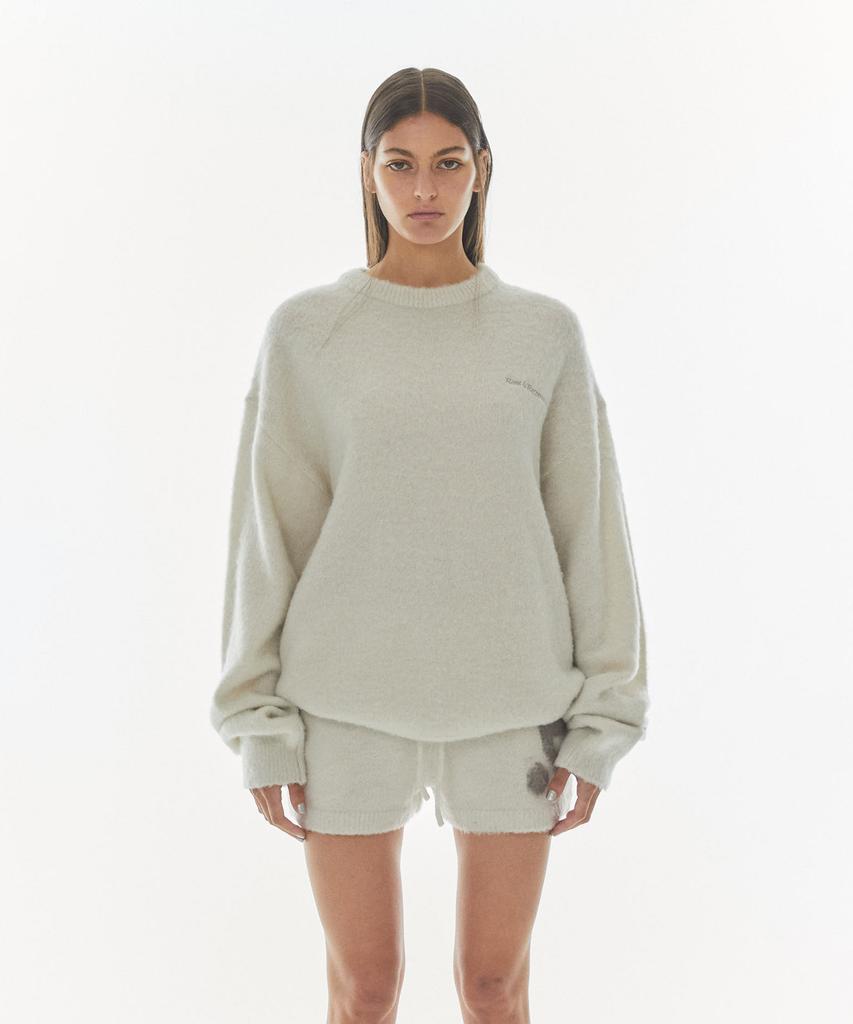 REST&RECREATION Hairy Jacquard Knit Top - Gray
