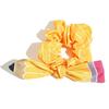 Women Hair Rope Yellow Striped Pencil Bowknot Decor Hair Tie