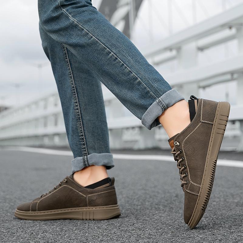 Fashion Autumn Winter Men Casual Shoes New Fashion All-match Mens Sneaker Cow Genuine Leather Flats Walking Travel Shoes Male Size 36-49