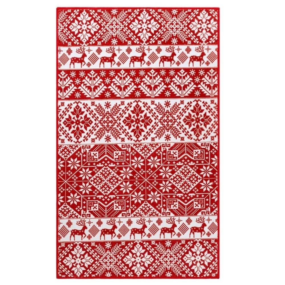 Living Room Carpet Bedroom Rug Christmas Deer Carpets Soft Fluffy Bedside Floor Mat Foldable Machine Washable Home Decoration