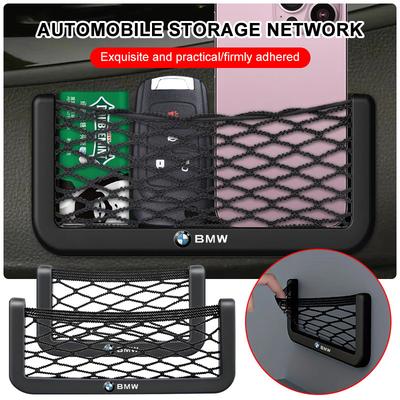 Organisateur de Voiture Sac de Rangement Auto Poche Filet Adhésive Support Téléphone Accessoires de Voiture pour X3 X5 X6 X1 X4 F20 F30 G20 F31 F34 F10 G30 F11 F25 I3