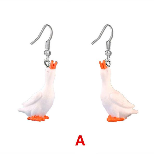 Lustige Ente Ohrringe süße weiße Gans Schmuck Ornamente Frauen Mode Persönlichkeit Geschenke
