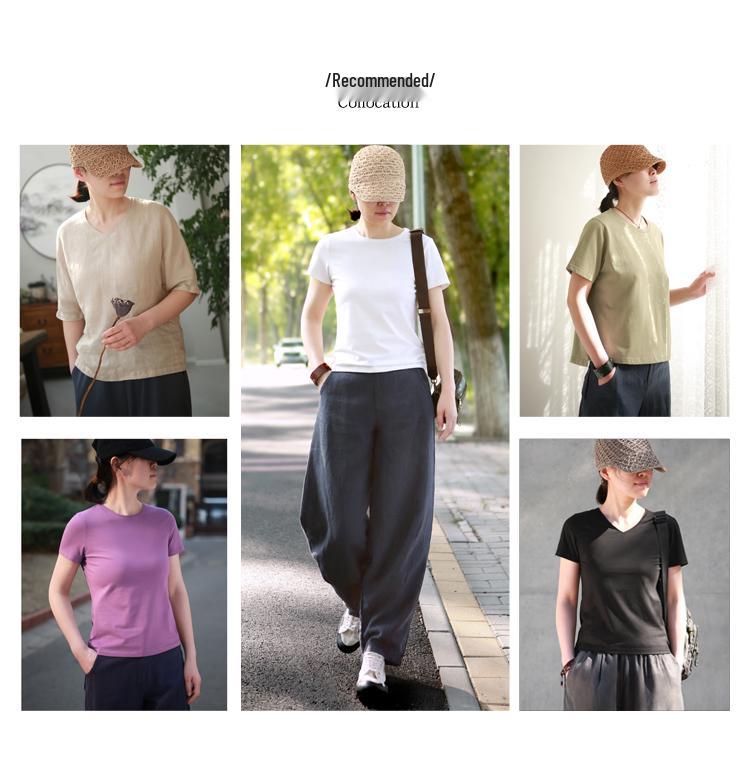 2026 Spring/Summer Women's Comfortable Ramie Wide-Leg Carrot Pants - Retro Lantern Style, Loose & Casual
