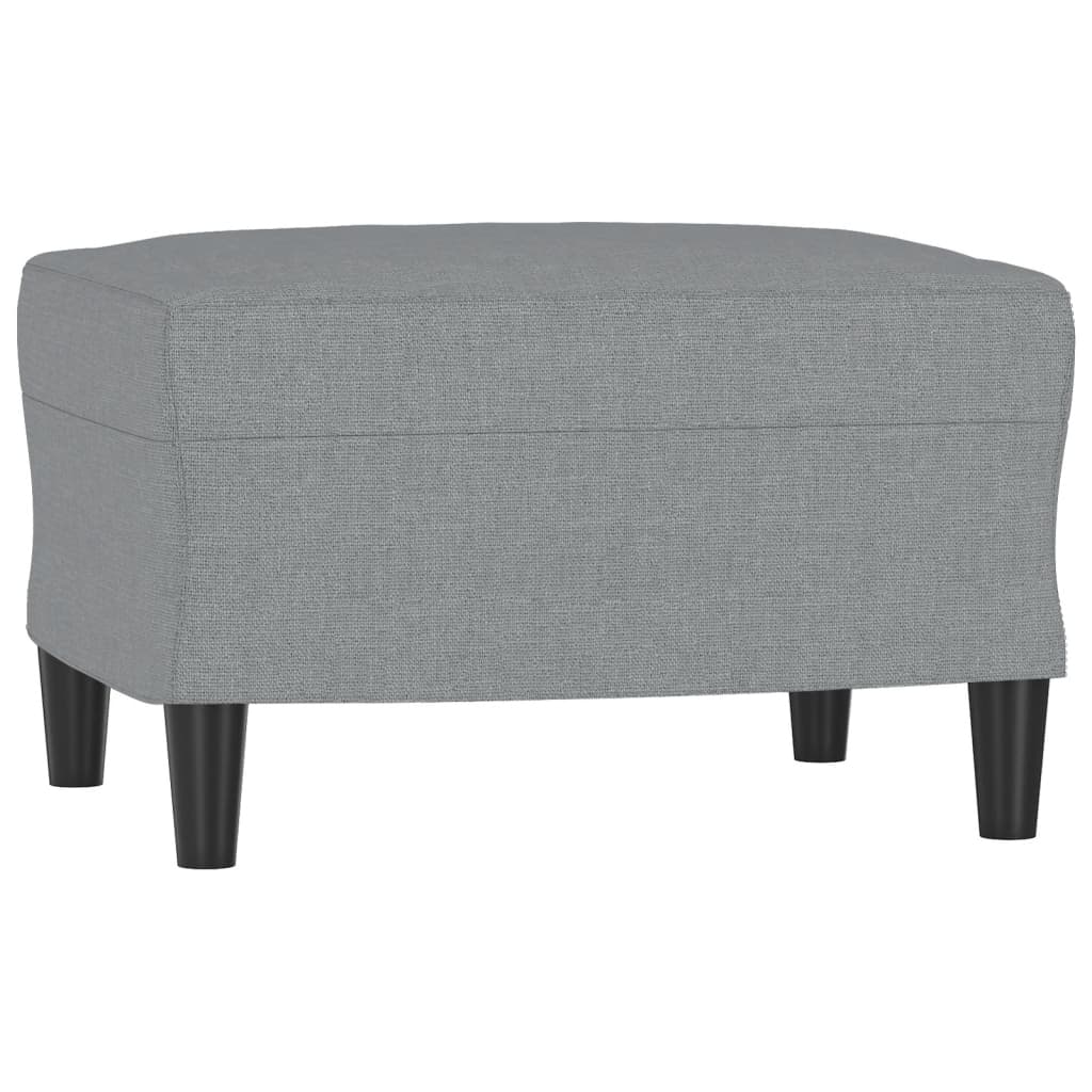 Vidaxl 3-Seater Sofa with Footstool, Light Gray, 180 Cm, Fabric