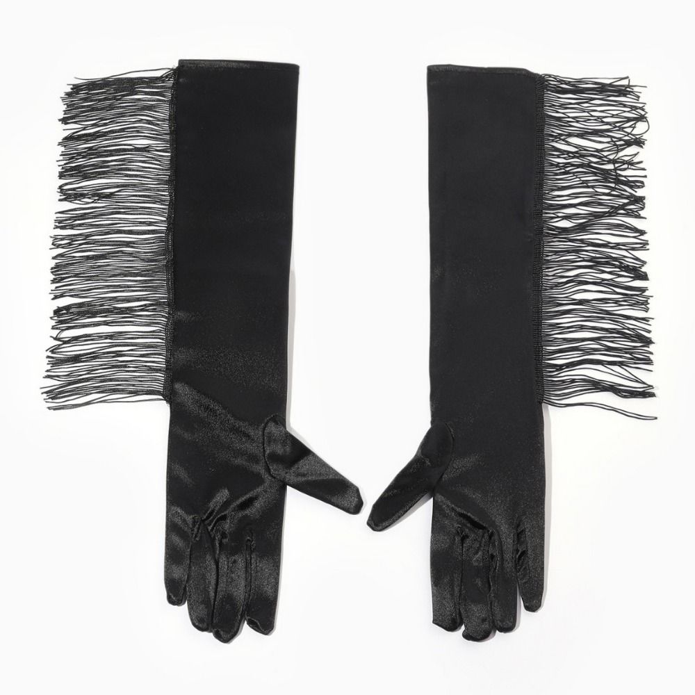 Stretch Fringe Fingerless Gloves Vintage Women Long Gloves New Long Tassel Gloves