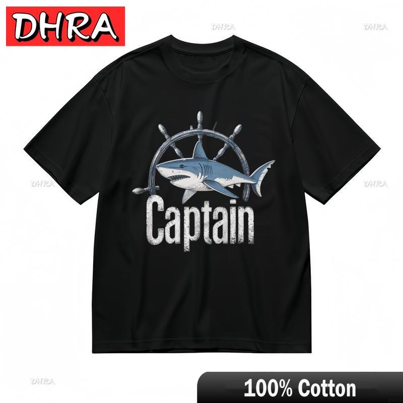 

Unisexs Comfy Slight Stretch Breathable Classic TShirt Captain Printed Tee Graphic Youth Printed Tshirt Top Funny Shirts Tees 4XL