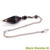 Antique Silver Seven Chakra Crystal Pendulum with Semi-Precious Chips and Resin Hexagonal Cone Pendant
